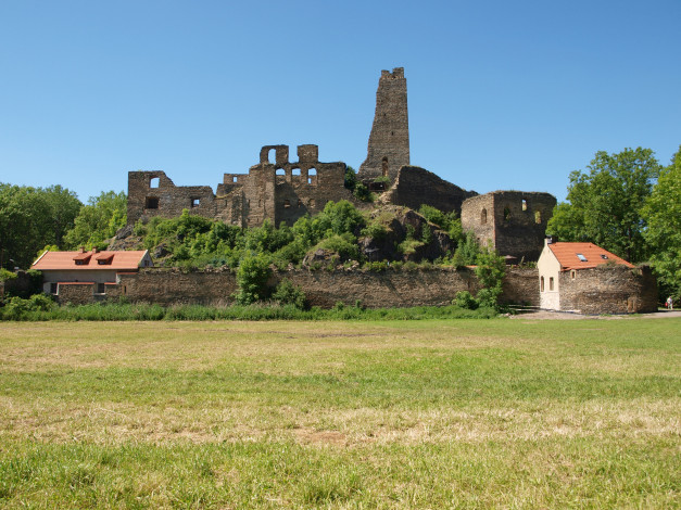 Обои картинки фото руины, замка, oko&, 345, города, исторические, архитектурные, памятники, Чехия