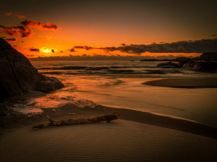 Картинка природа восходы закаты тучи океан пляж заря
