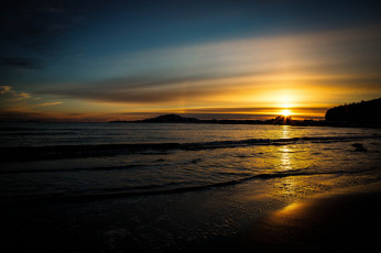Картинка природа восходы закаты вечер океан пляж заря