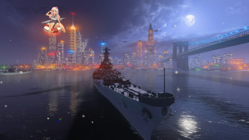 обоя видео игры, world of warships, море, корабль