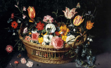 Картинка рисованное цветы Ян брейгель младший натюрморт картина корзина с цветами
