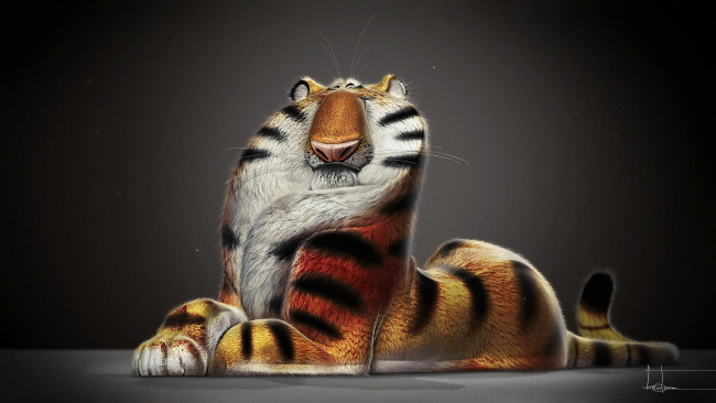 Обои картинки фото рисованное, животные,  тигры, тигр, рисунок, tiger, арт