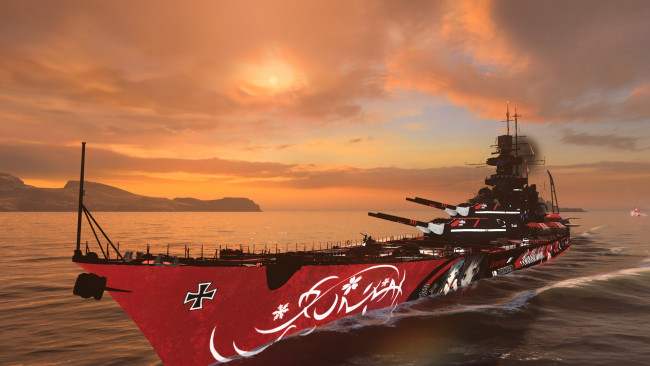 Обои картинки фото world of warships, видео игры, корабль, море