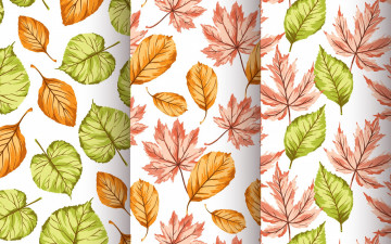 Картинка векторная+графика природа+ nature seamless pattern autumn листочки текстура фон