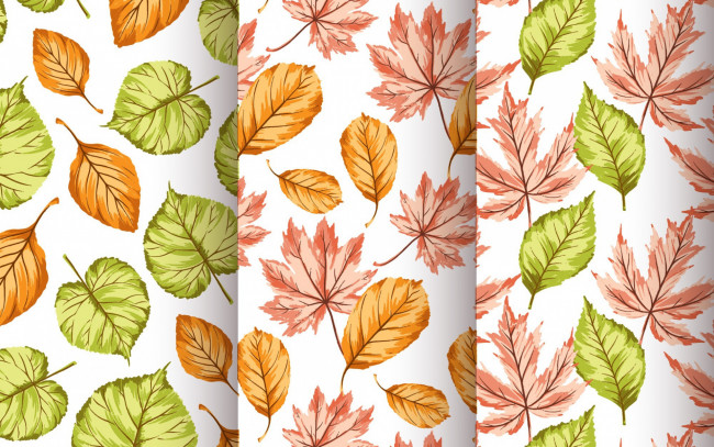 Обои картинки фото векторная графика, природа , nature, seamless, pattern, autumn, листочки, текстура, фон