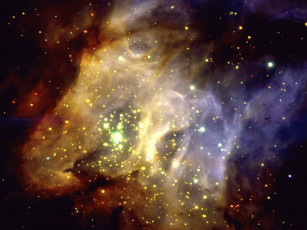 обоя область, звездообразования, rcw38, космос, галактики, туманности