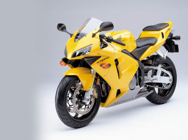Обои картинки фото мотоциклы, honda, желтый, спортбайк, cbr, хонда, rr, 600
