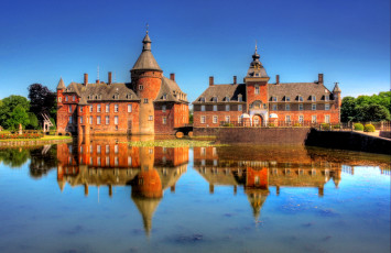 обоя замок, иссельбург, германия, города, дворцы, замки, крепости, вода, отражение, каменный