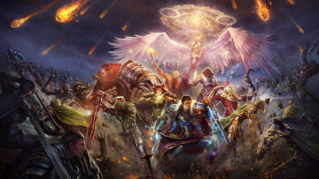 Картинка perfect world видео игры битва армия магия крылья ангел сражение лев меч