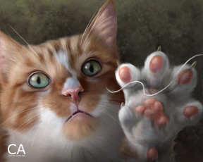 Картинка рисованные животные коты кошка