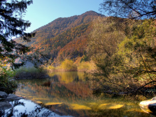 Картинка австрийские альпы природа реки озера озеро горы лес