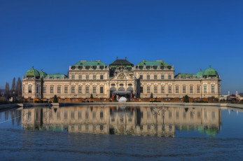 Картинка города вена австрия дворец вода