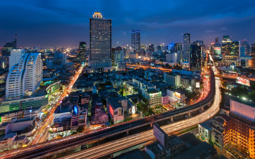 обоя города, бангкок, таиланд, мегаполис, небоскрёбы, панорама, здания