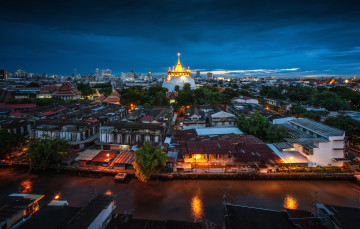 Картинка города бангкок таиланд огни ночного