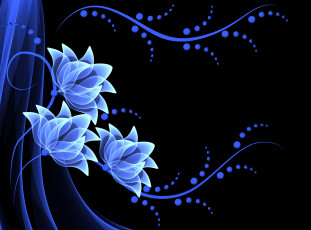 Картинка 3д+графика abstract+ абстракции неоновые цветы flowers vector background neon