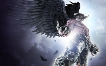 Картинка видео+игры tekken+6 devil jin tekken 6 kazama рога взгляд крылья черные цепи
