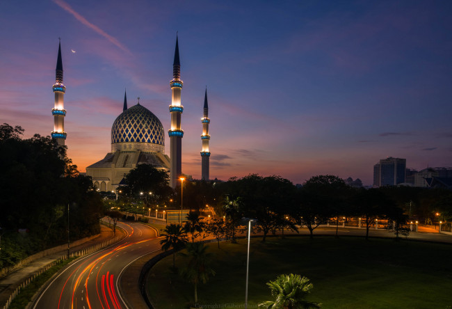 Обои картинки фото города, - мечети,  медресе, мечеть, ночь