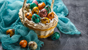 Картинка праздничные пасха spring корзинка easter eggs decoration яйца крашеные happy