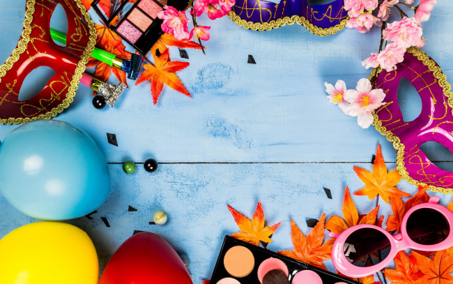 Обои картинки фото праздничные, шары, карнавал, цветные, концепции, праздников, маски