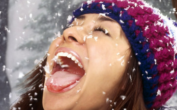 Картинка девушки -+лица +портреты лицо шапка снег