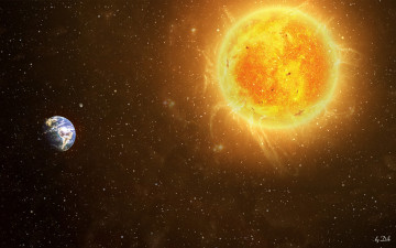 Картинка космос солнце звезды планета земля