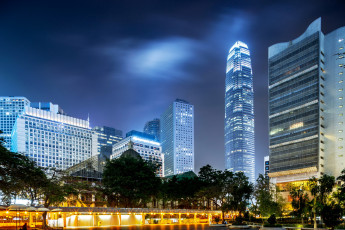 Картинка гон+конг города гонконг+ китай гон конг огни ночь дома небоскребы