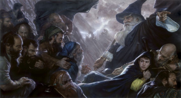 Картинка фэнтези маги +волшебники хоббит гномы волшебник гендольф арт