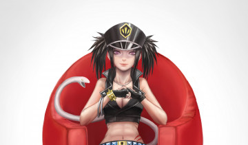 Картинка аниме blood+lad манга кресло змеиные глаза девушка blood lad art berros zhouran