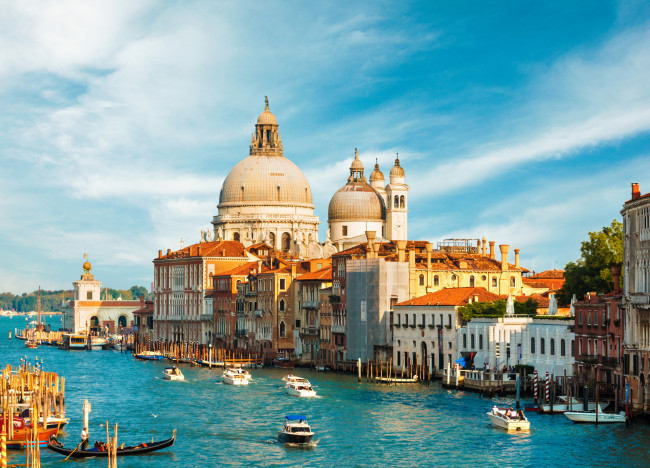 Обои картинки фото города, венеция , италия, собор, канал