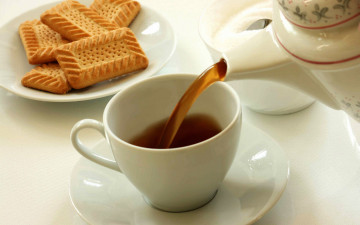 Картинка еда напитки +Чай печенье