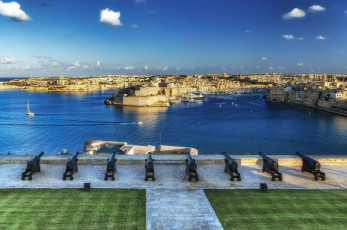 Картинка valetta +malta города валетта+ мальта форт гавань