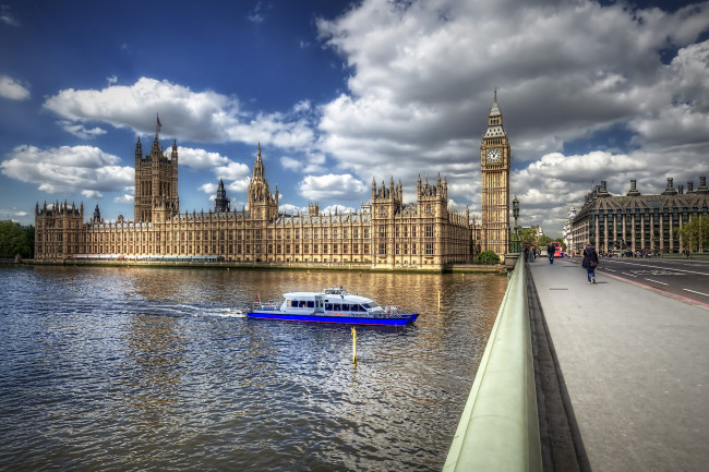 Обои картинки фото westminster, города, лондон , великобритания, дворец, мост, река