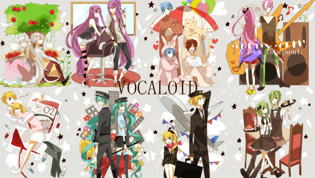 Обои картинки фото аниме, vocaloid, персонажи