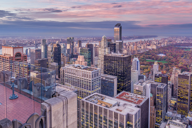 Обои картинки фото rockefeller center, города, нью-йорк , сша, панорама, небоскребы