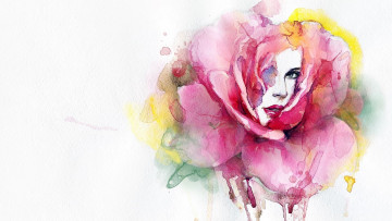 Картинка рисованное люди девушка лицо цветок