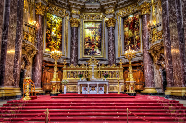 Обои картинки фото berlin, cathedral, berliner, dom, интерьер, убранство, роспись, храма