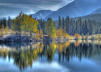 обоя quarry, lake, canmore, alberta, canada, природа, реки, озера, канмор, альберта, канада, озеро, деревья, горы
