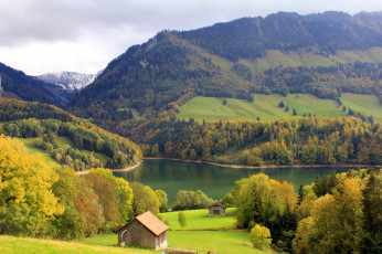 Картинка монтсальван+швейцария природа пейзажи деревья трава швейцария леса горы озеро монтсальван