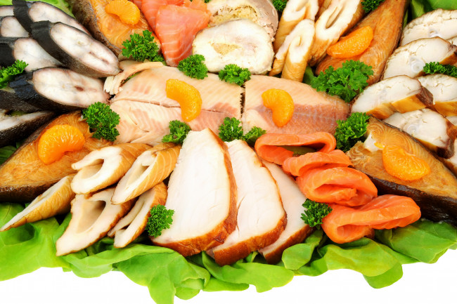 Обои картинки фото еда, рыба,  морепродукты,  суши,  роллы, филе, рулет, балык