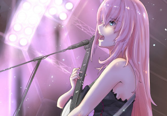 Картинка аниме vocaloid megurine luka soompook2122 свет гитара микрофон музыка арт девушка певица