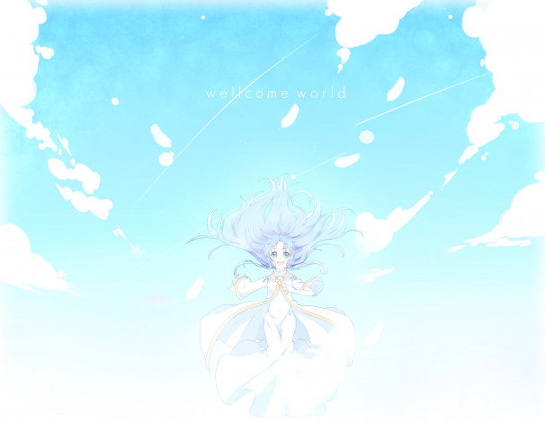 Обои картинки фото аниме, toaru majutsu no index, небо, облака, арт, index, to, aru, majutsu, no