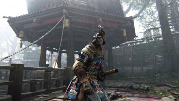 обоя видео игры, for honor, крепость, самурай