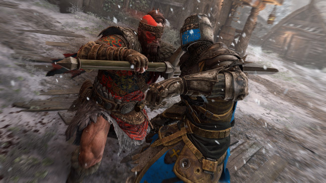 Обои картинки фото видео игры, for honor, бой, рыцарь, викинг