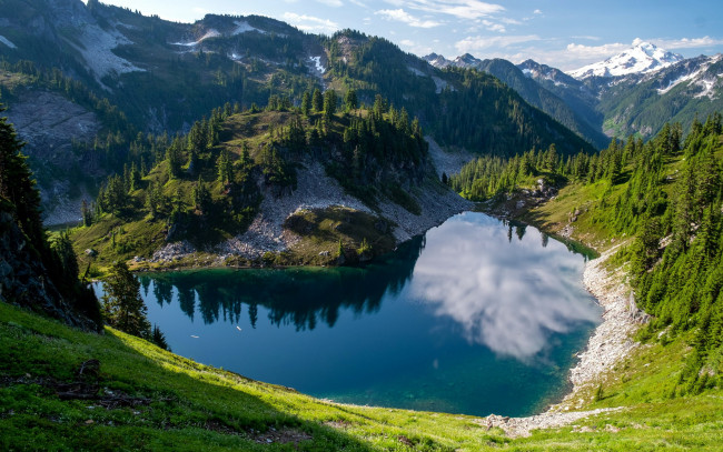 Обои картинки фото природа, реки, озера, горы, озеро, отражение