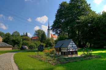 Картинка германия куневальде umgebindehaus park природа парк