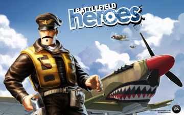 обоя battlefield, heroes, видео, игры, солдат, пилот, оружие, самолеты