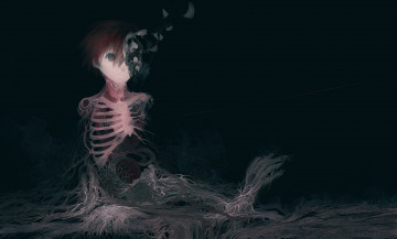Картинка аниме unknown +другое корни скелет мужчина органы empty кости mononoke