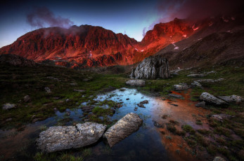 Картинка природа горы камни закат