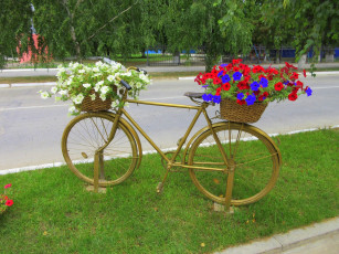 обоя разное, садовые и парковые скульптуры, велосипед
