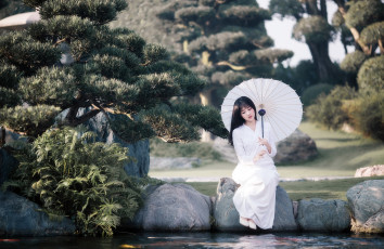 Картинка девушки -unsort+ азиатки зонт девушка азиатка